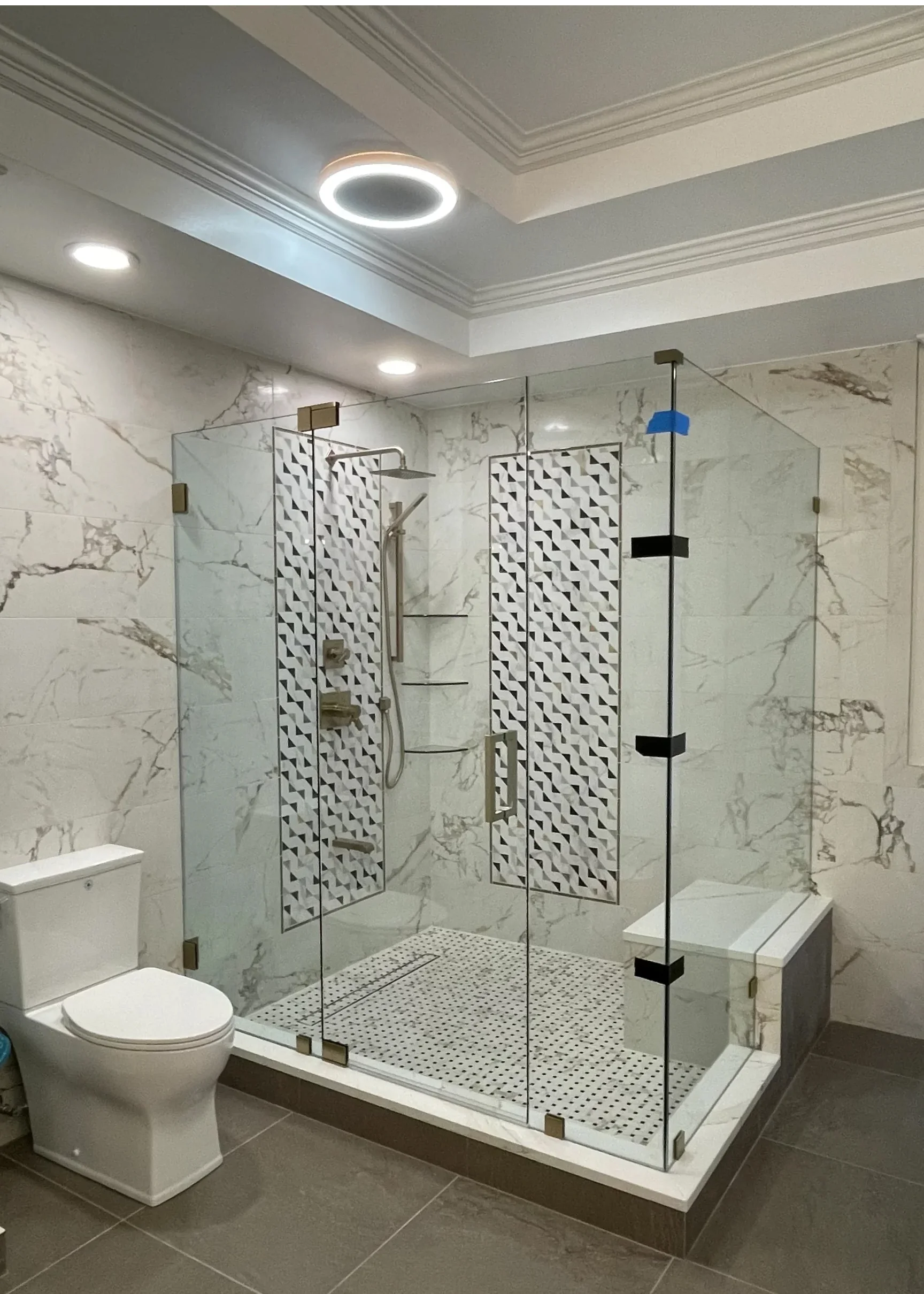 Frameless shower glass installation project 2