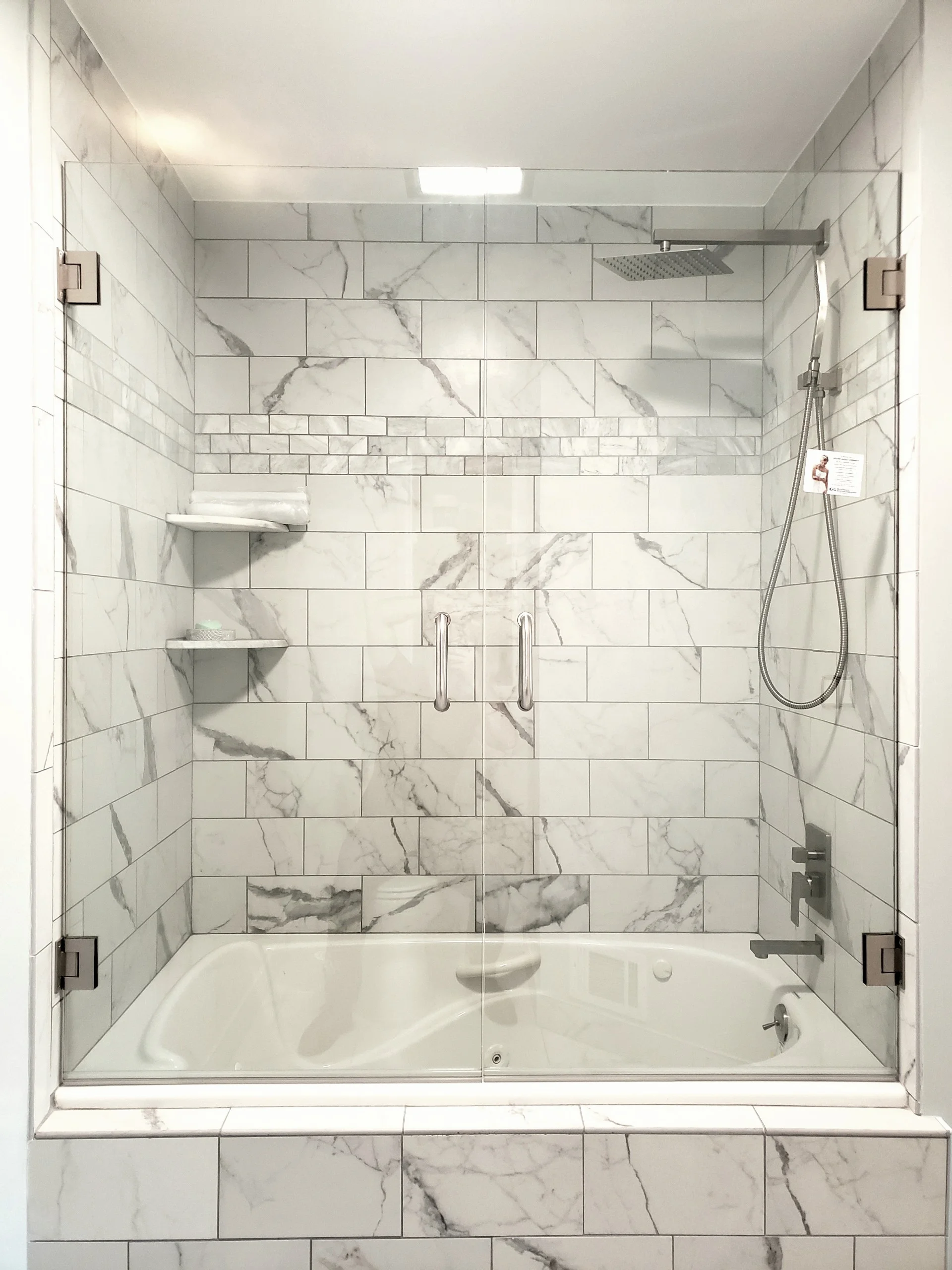 Frameless shower glass installation project 4